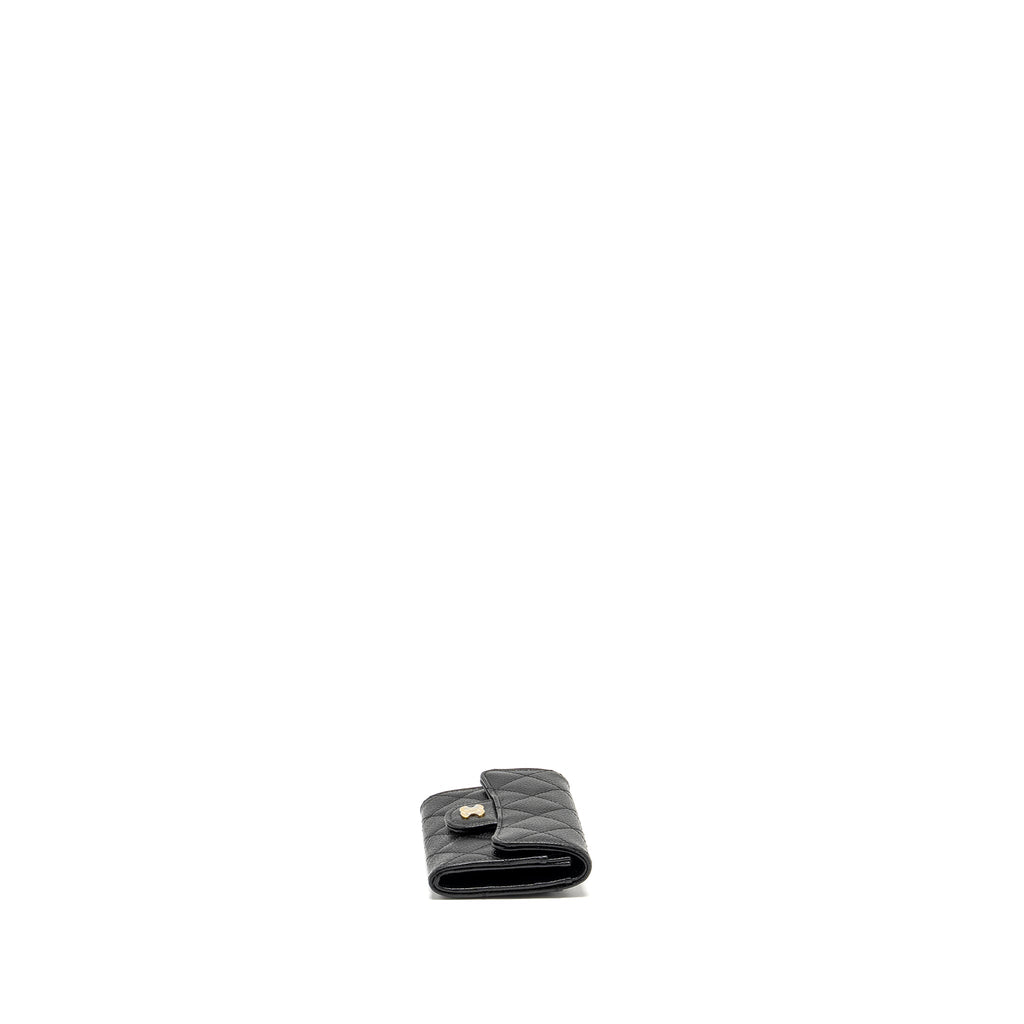 CHANEL CLASSIC FLAP CARD HOLDER CAVIAR BLACK GHW (MICROCHIP)