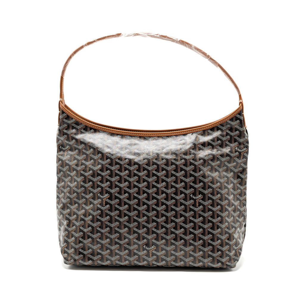 GOYARD BOHEME HOBO BAG CANVAS/CALFSKIN BLACK/BROWN SHW