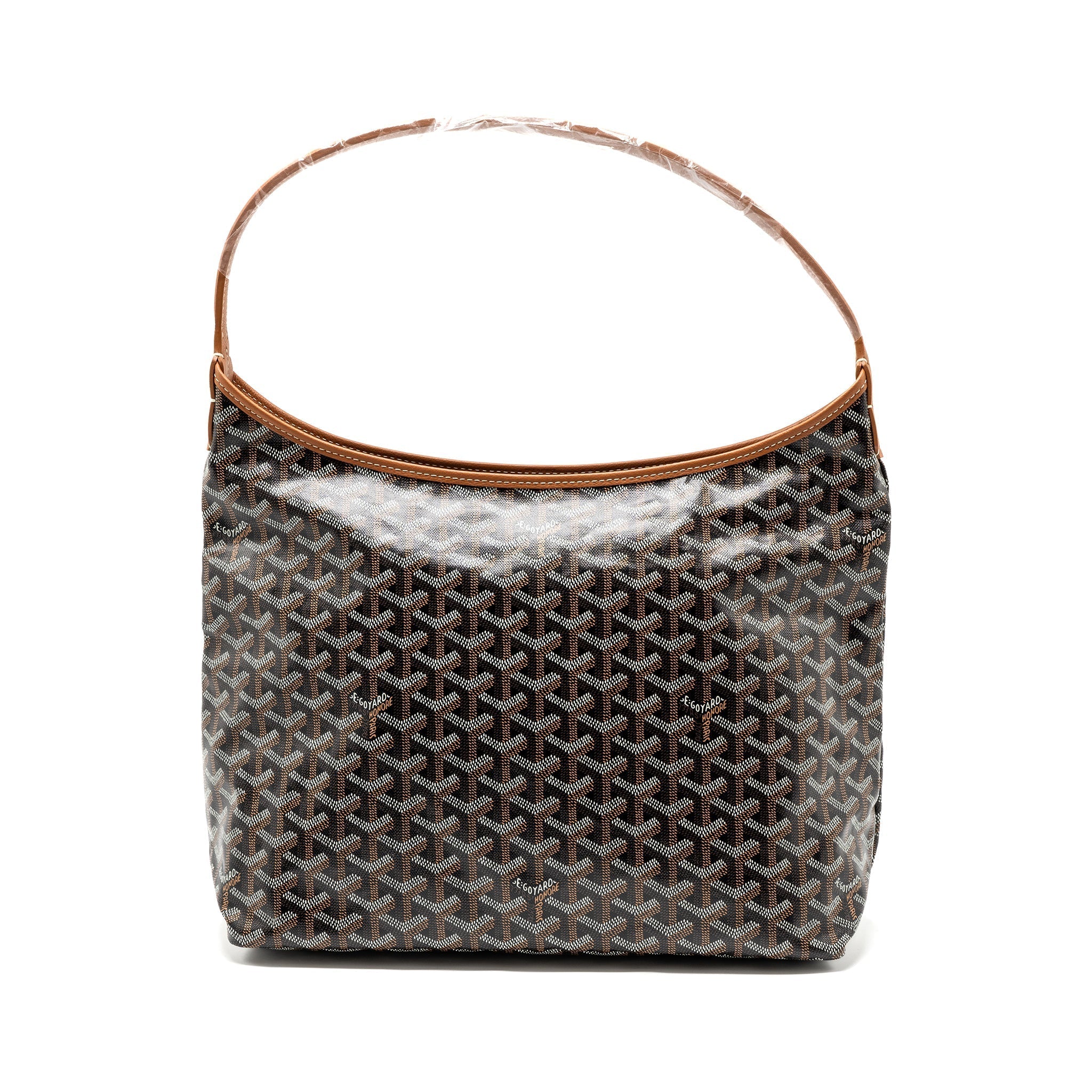 GOYARD BOHEME HOBO BAG CANVAS/CALFSKIN BLACK/BROWN SHW