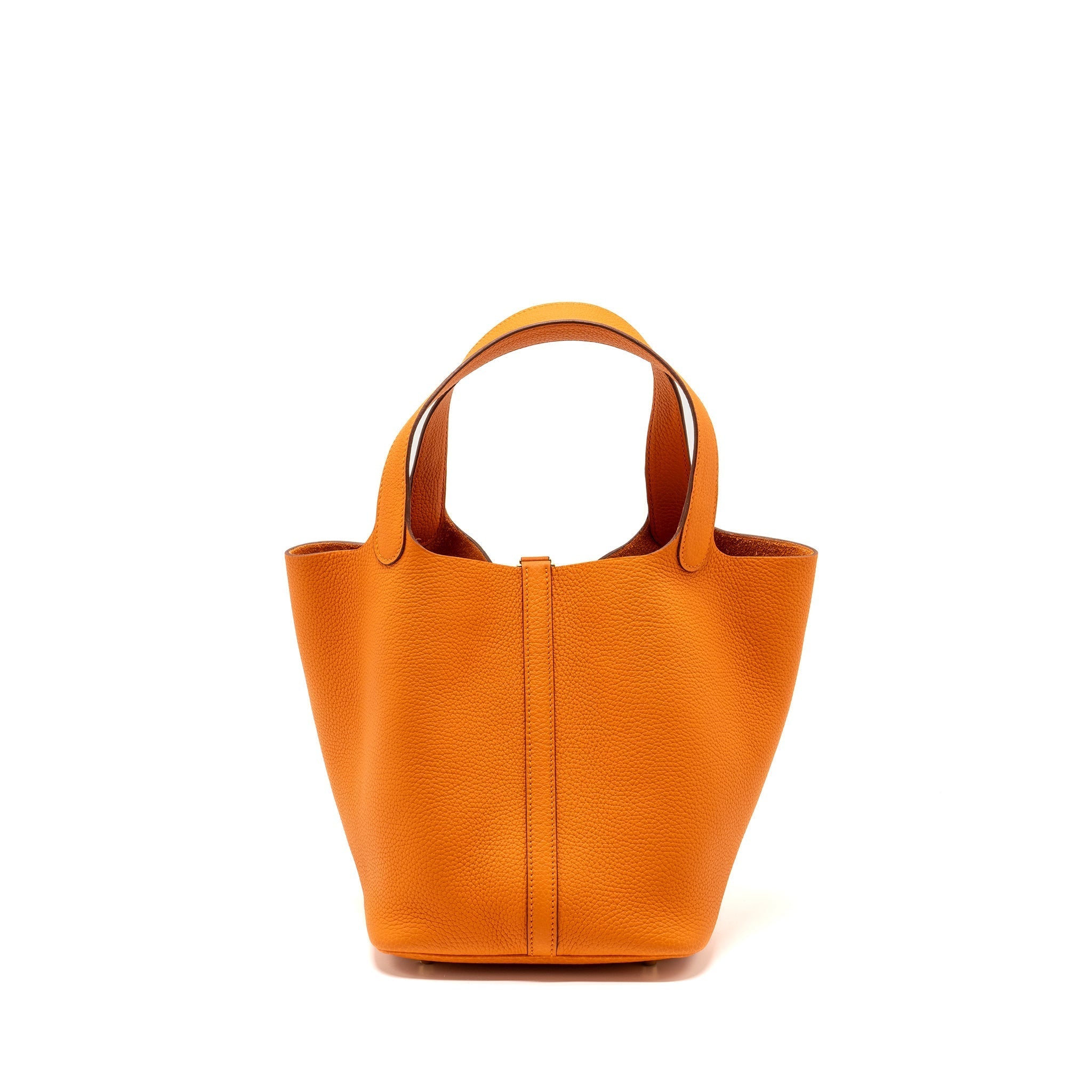 HERMES PICOTIN 22 LOCK BAG CLEMENCE ORANGE GHW