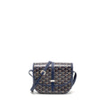 GOYARD BELVEDERE PM MESSENGER BAG GOYARDINE CANVAS/CALFSKIN NAVY SHW
