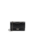 CHANEL SMALL 2.55 REISSUE FLAP BAG AGED CALFSKIN BLACK RUTHENIUM HARDWARE