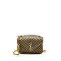 SAINT LAURENT/YSL MEDIUM COLLEGE BAG QUILTED LAMBSKIN ANEMONE GREEN GHW