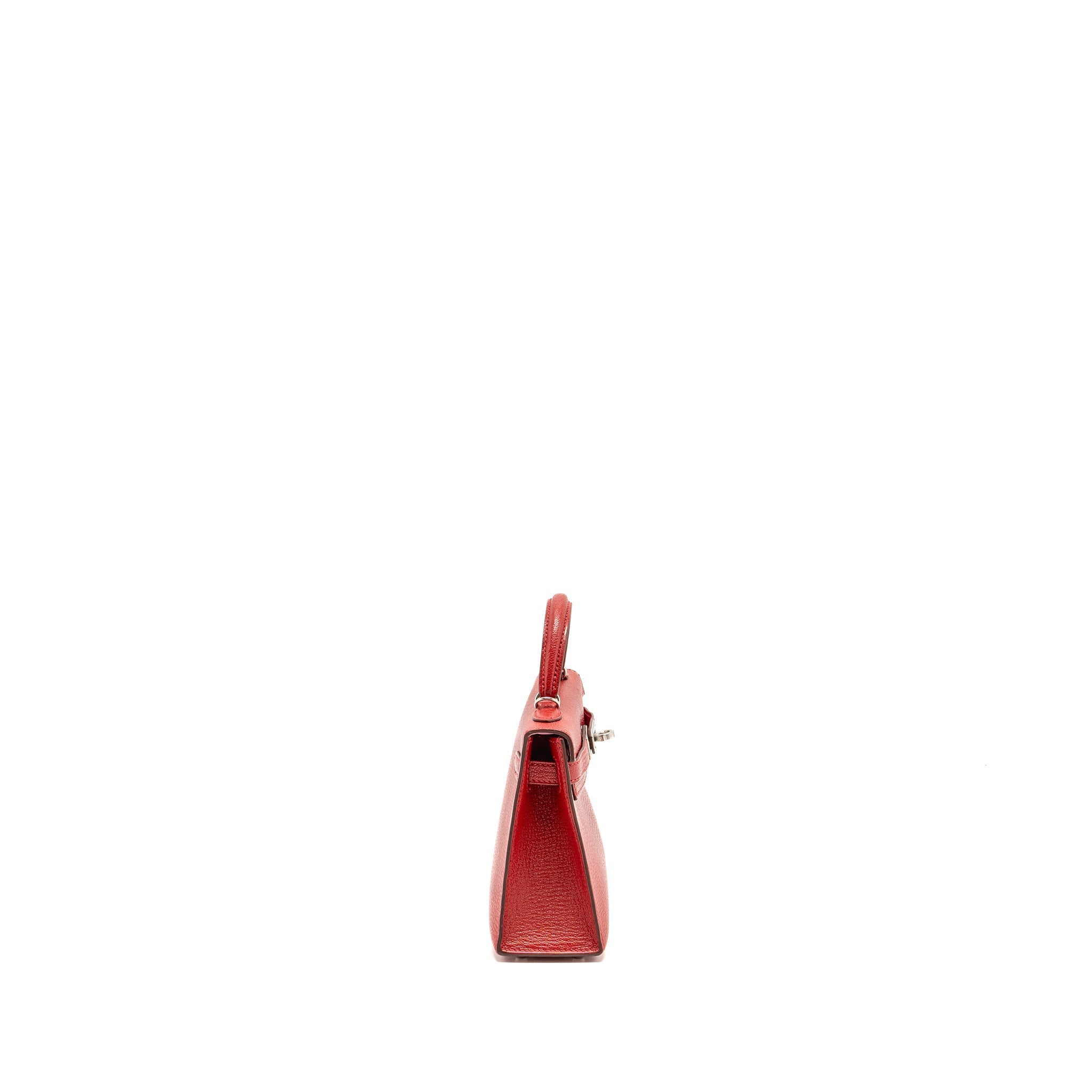HERMES MINI KELLY II CHÈVRE MYSORE ROUGE CASAQUE/MAUVE SYLVESTRE SHW