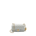 CHANEL PEARL CRUSH MINI RECTANGULAR LAMBSKIN LIGHT GREY BRUSHED GHW (MICROCHIP)