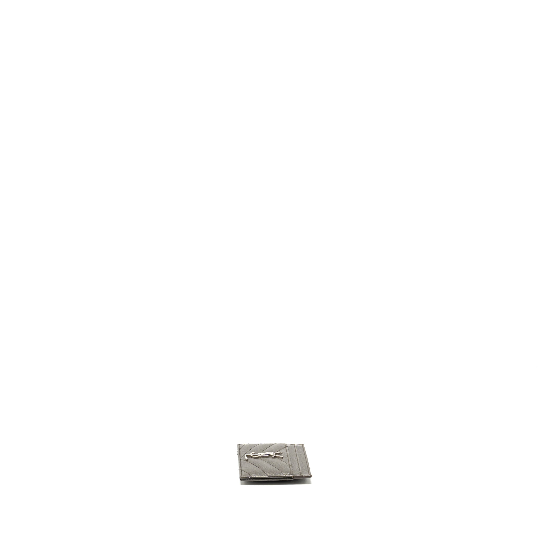 SAINT LAURENT CARD HOLDER CALFSKIN GREY SHW