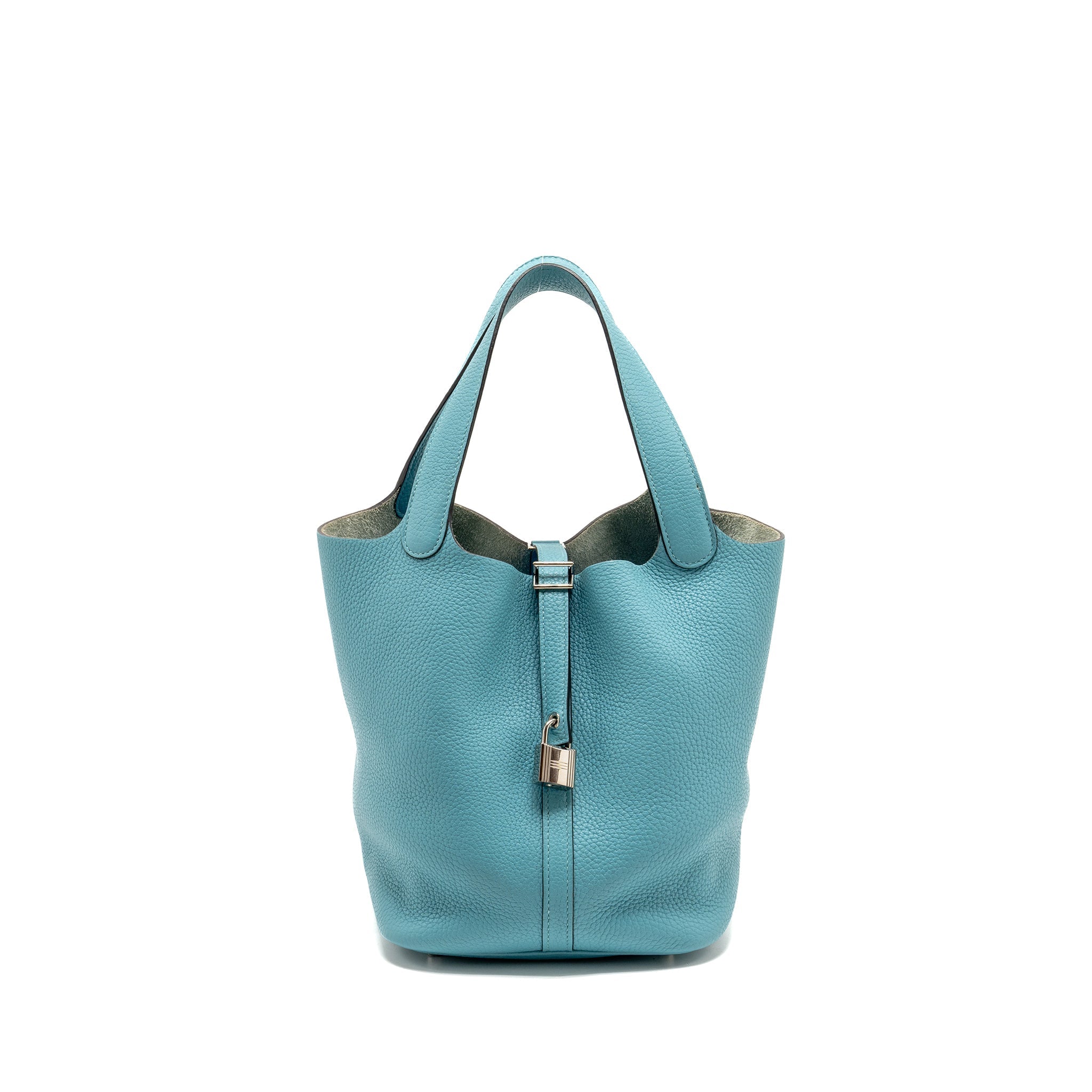 HERMES PICOTIN 22 LOCK BAG CLEMENCE 3Z BLUE SAINT CYR SHW