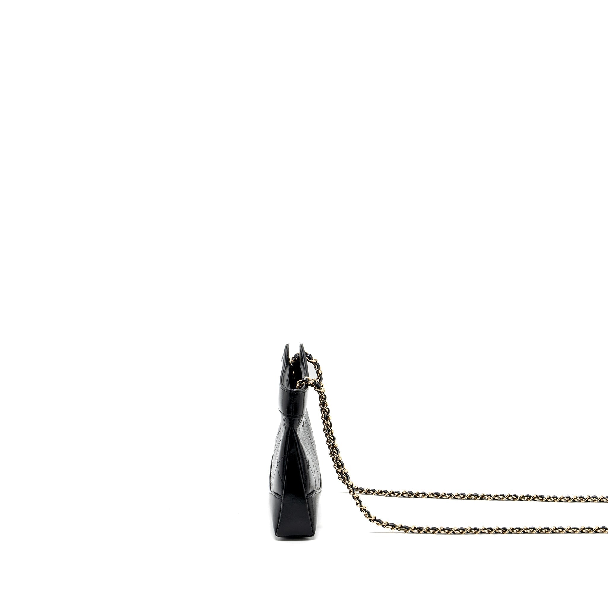 CHANEL 24C MINI 31 CLUTCH WITH CHAIN SHINY CALFSKIN BLACK LGHW (MICROCHIP)