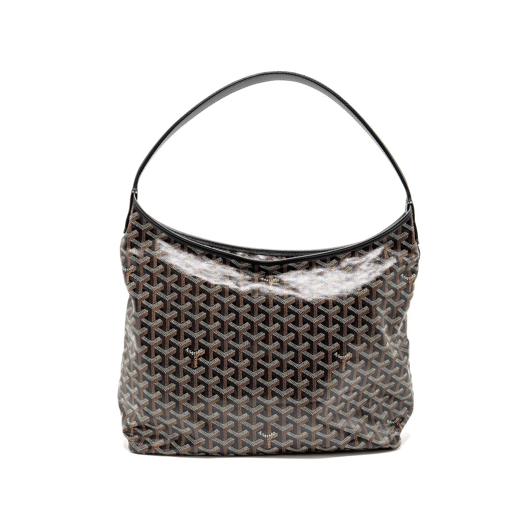 GOYARD BOHEME HOBO BAG GOYARDINE CANVAS BLACK SHW