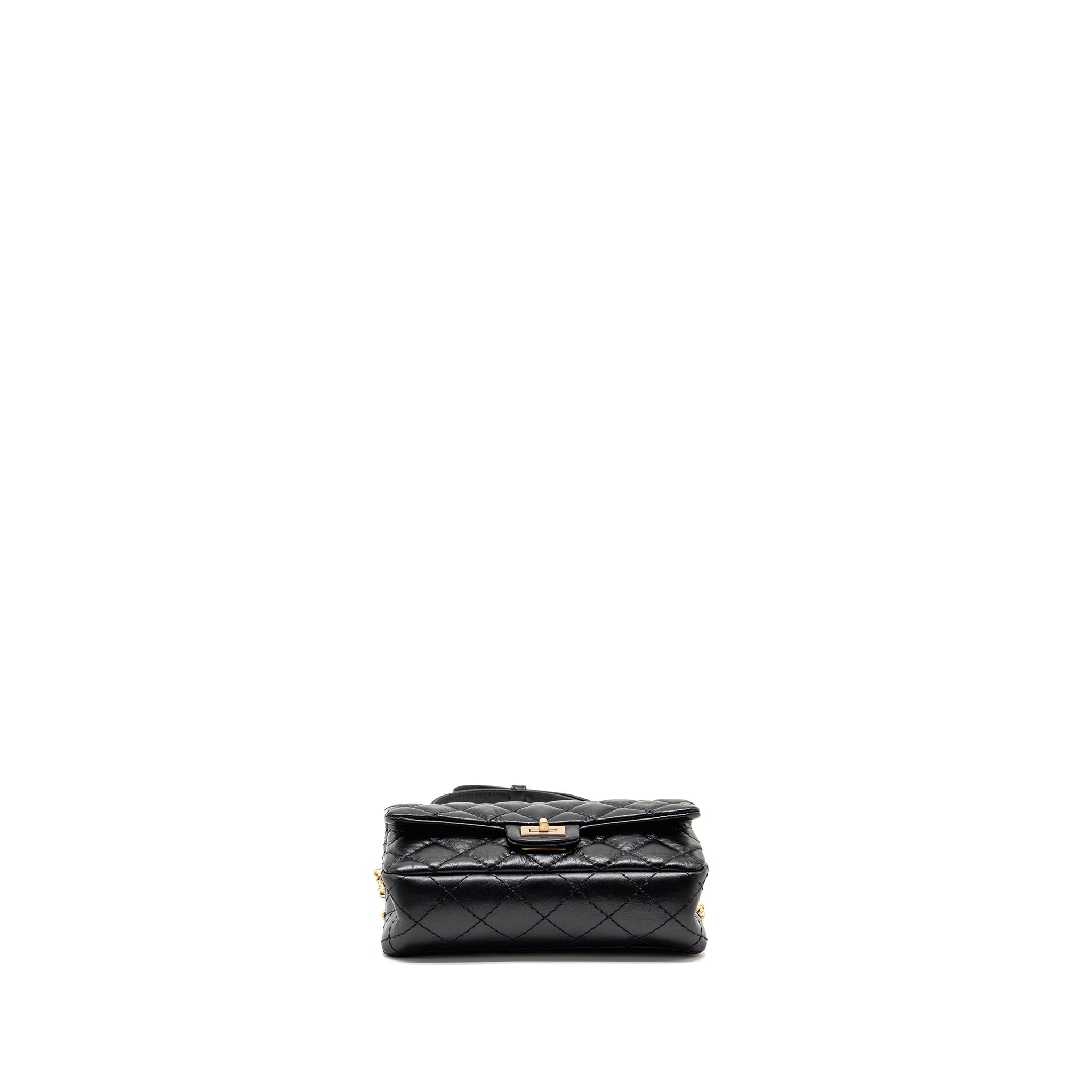 CHANEL 2.55 REISSUE WAIST BAG AGED CALFSKIN BLACK GHW