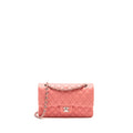 CHANEL MEDIUM CLASSIC DOUBLE FLAP BAG LAMBSKIN PINK SHW