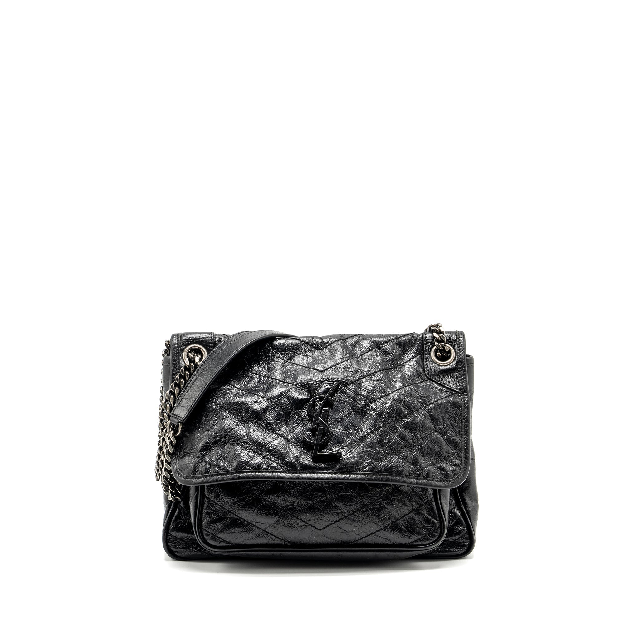 SAINT LAURENT/YSL MEDIUM NIKI BAG SHINY CALFSKIN BLACK SHW
