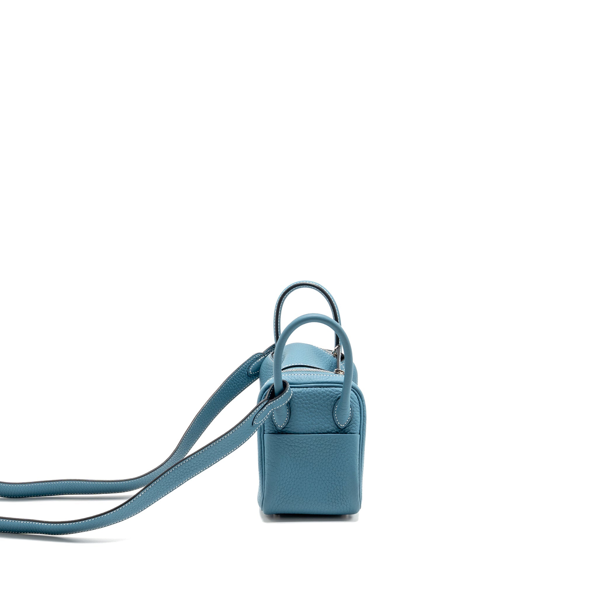 HERMES MINI LINDY CLEMENCE NEW BLUE JEAN SHW