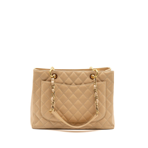 CHANEL GRAND SHOPPING TOTE CAVIAR BEIGE GHW