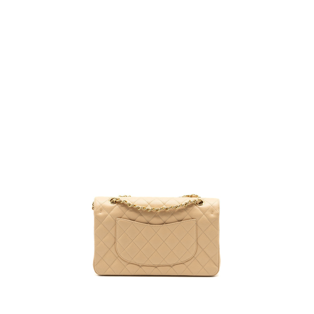 CHANEL MEDIUM CLASSIC DOUBLE FLAP BAG CAVIAR BEIGE GHW