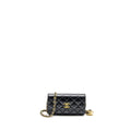 CHANEL 23B MINI FLAP WALLET WITH ADJUSTABLE CHAIN CAVIAR IRIDESCENT BLACK GHW (MICROCHIP)