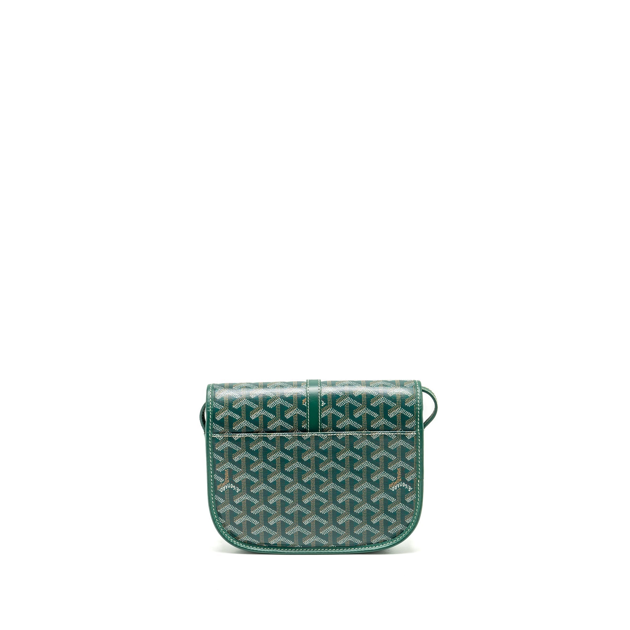 GOYARD BELVEDERE PM MESSENGER BAG GOYARDLINE CANVAS GREEN SHW