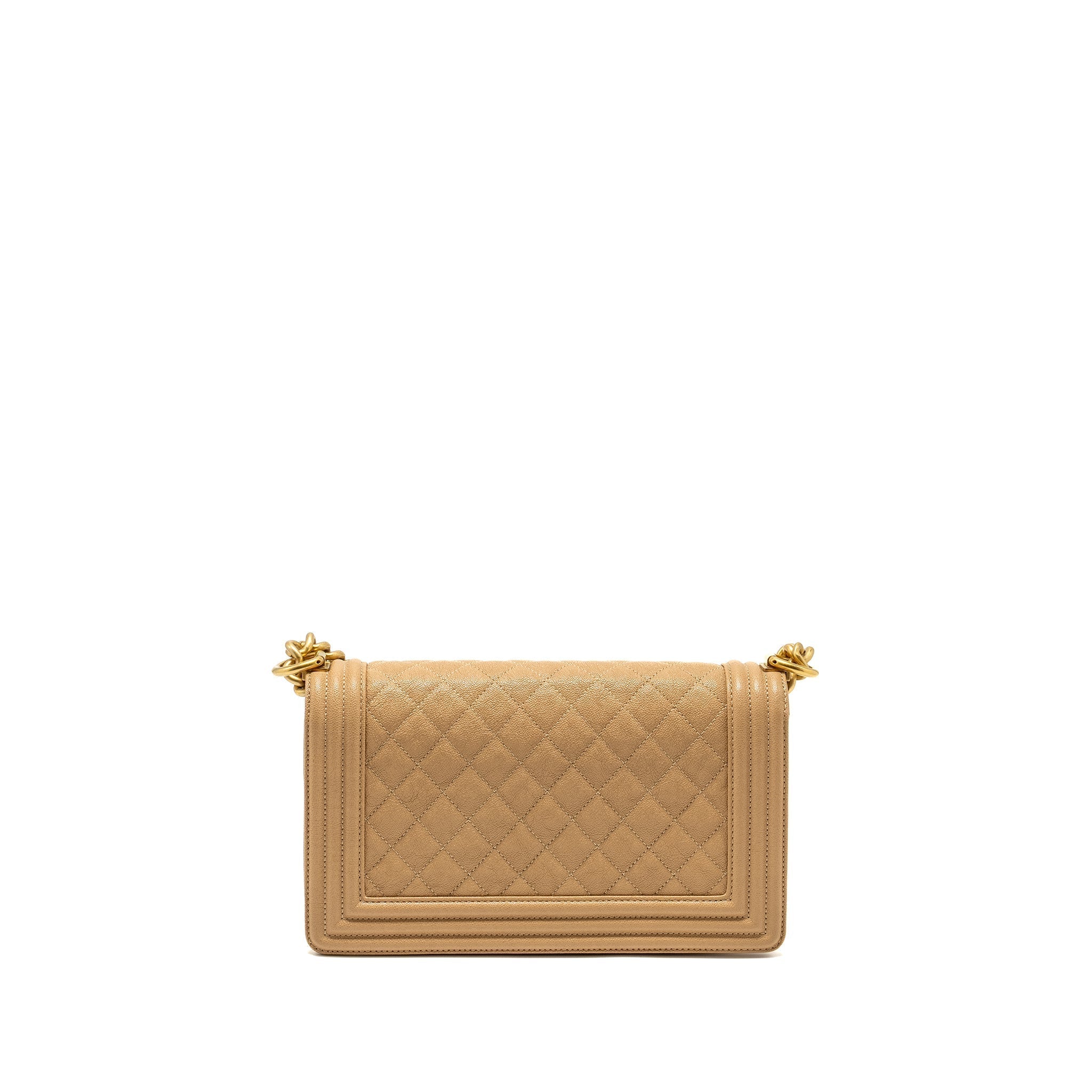 CHANEL MEDIUM BOY BAG CAVIAR BEIGE GHW