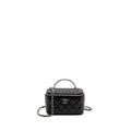 CHANEL TOP HANDLE LONG VANITY CASE LAMBSKIN BLACK SHW (MICROCHIP)