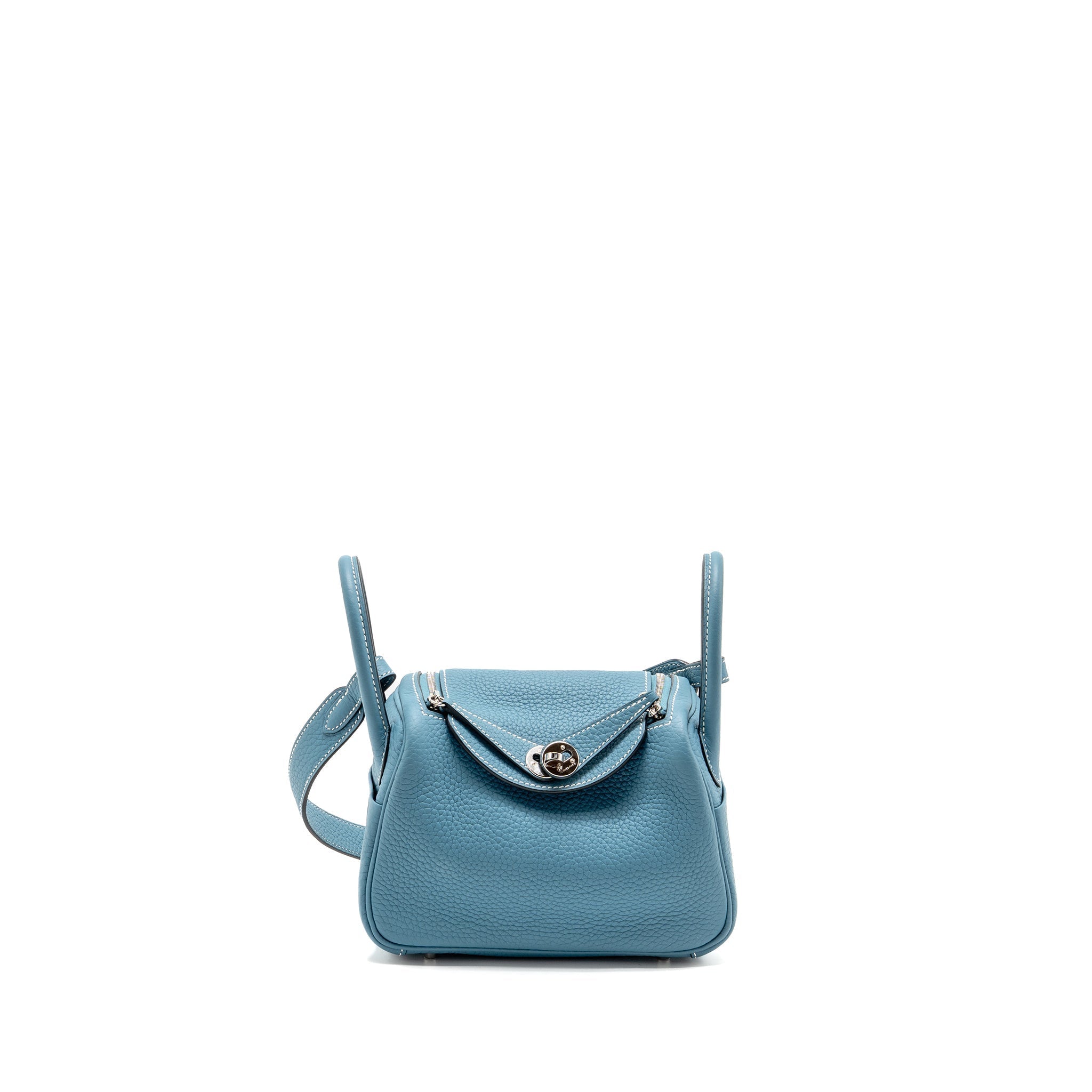 HERMES MINI LINDY CLEMENCE NEW BLUE JEAN SHW
