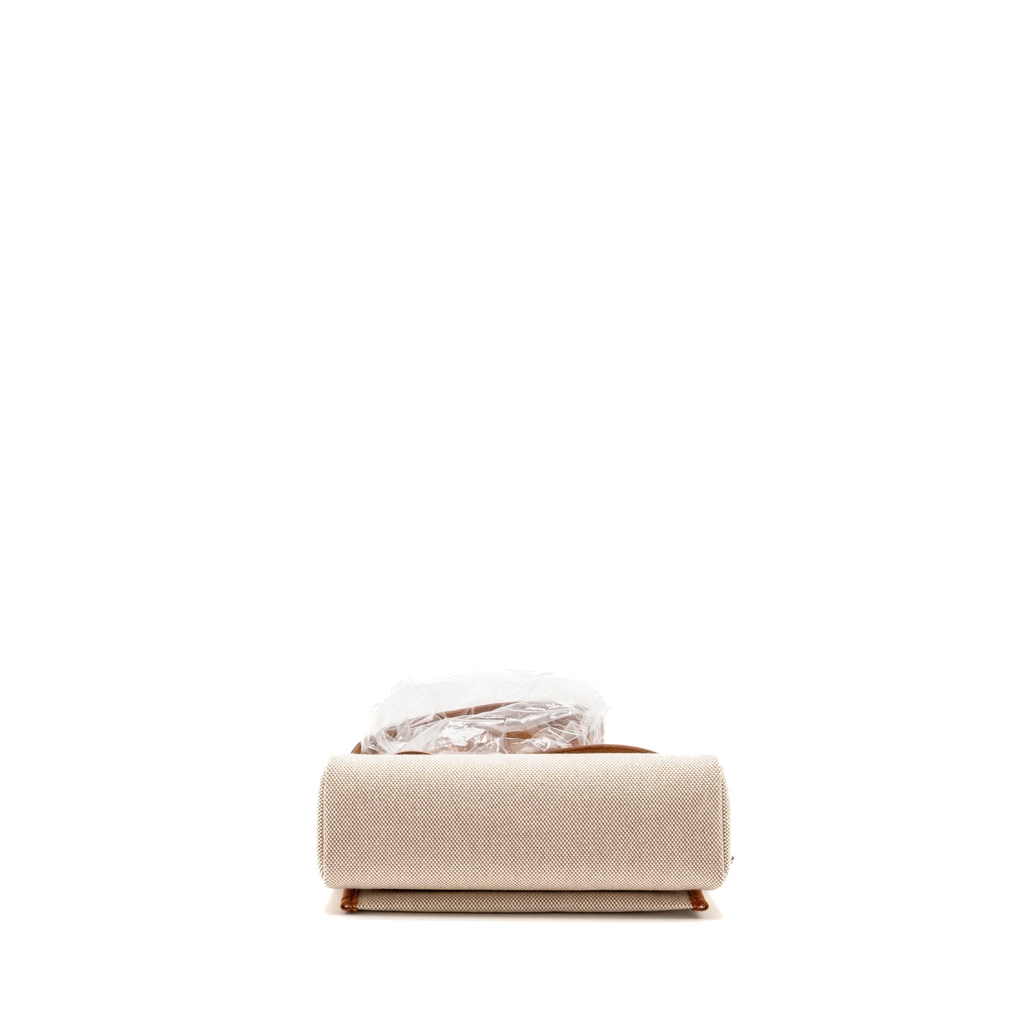 HERMES HERBAG MINI CANVAS/HUNTER LEATHER ECRU-BEIGE/FAUVE GHW