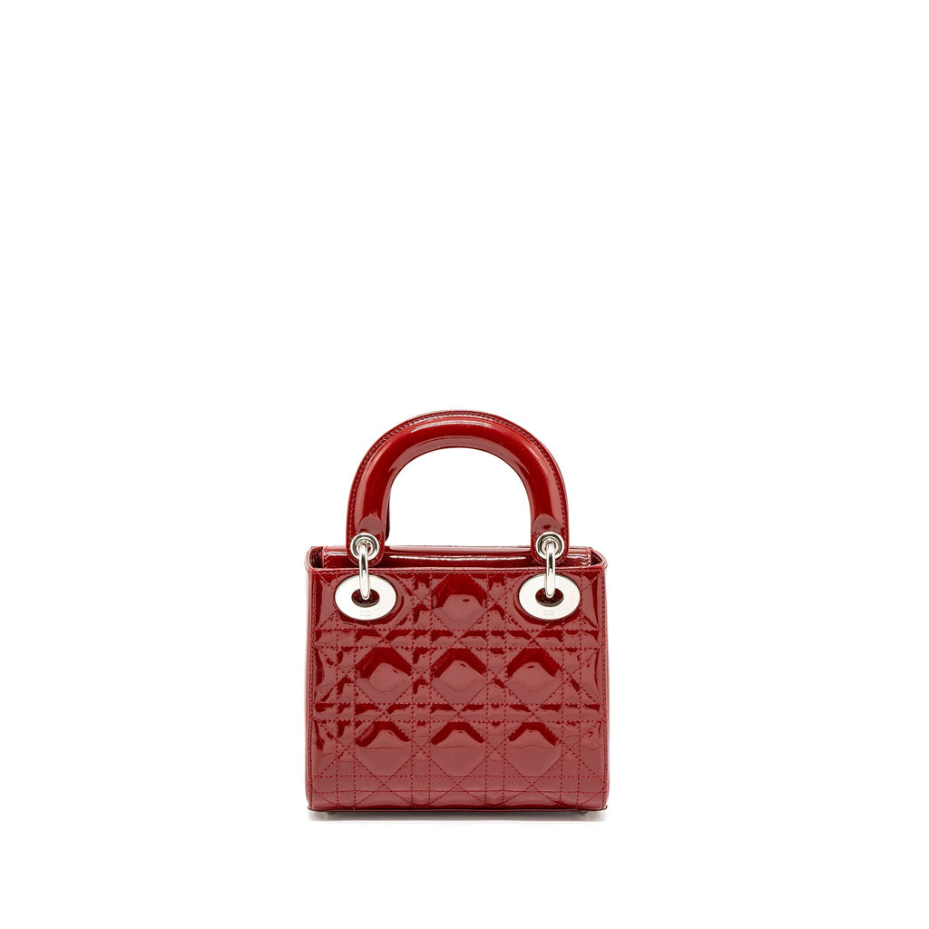 DIOR MINI LADY DIOR PATENT RED SHW