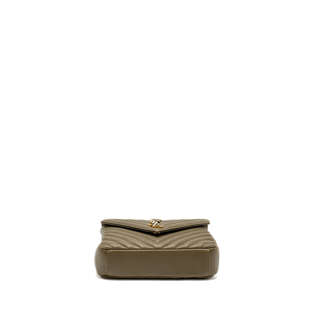 SAINT LAURENT/YSL MEDIUM COLLEGE BAG QUILTED LAMBSKIN ANEMONE GREEN GHW