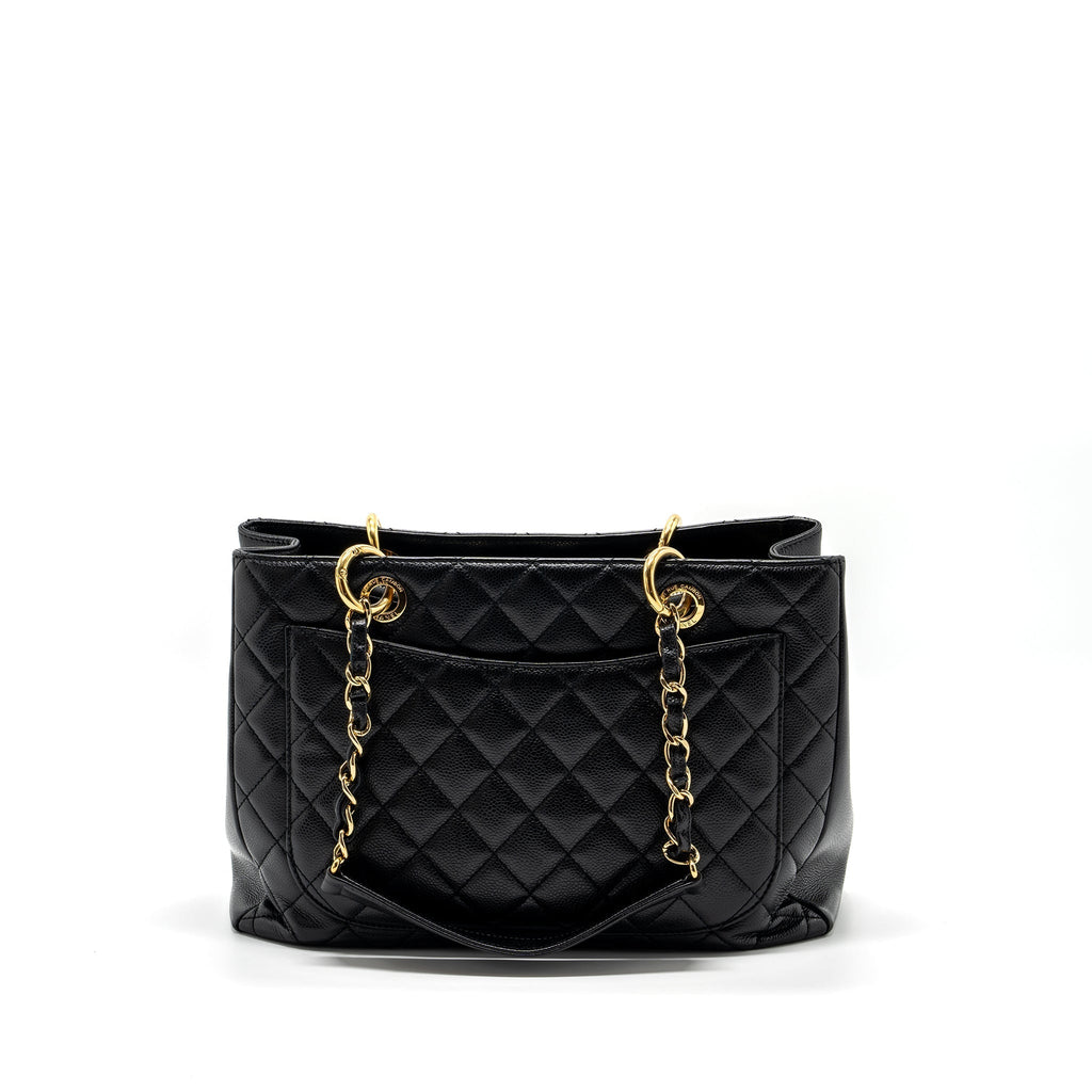 CHANEL GRAND SHOPPING TOTE BAG CAVIAR BLACK GHW
