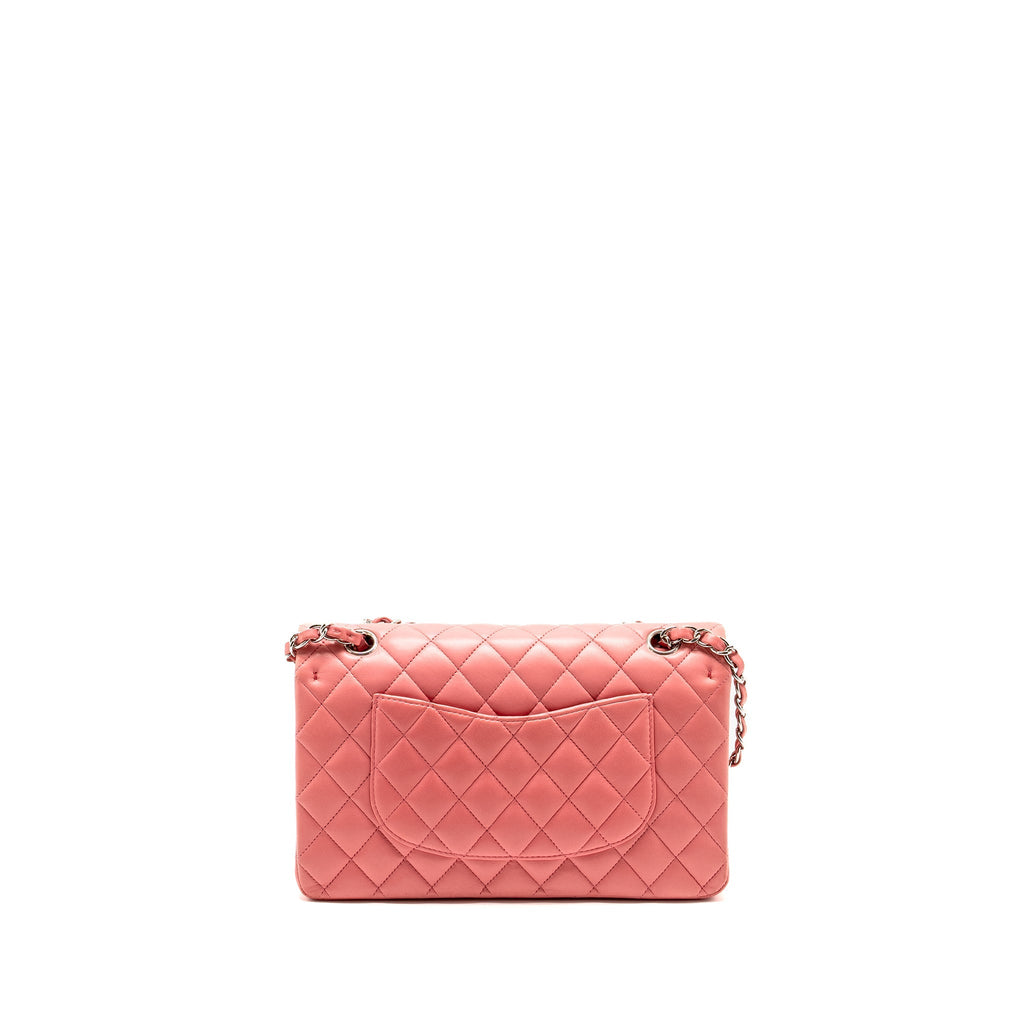 CHANEL MEDIUM CLASSIC DOUBLE FLAP BAG LAMBSKIN PINK SHW