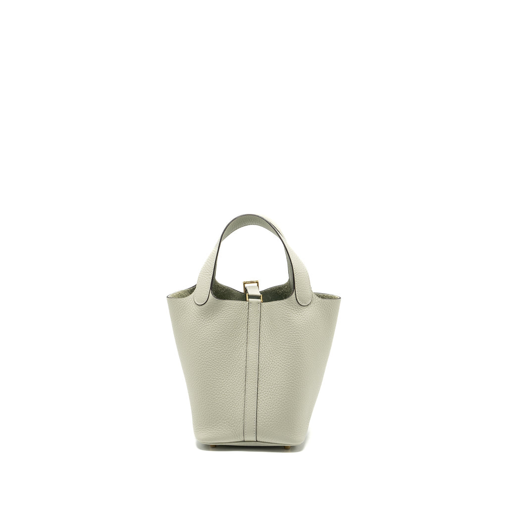 HERMES PICOTIN 18 LOCK BAG CLEMENCE GRIS NEVE GHW
