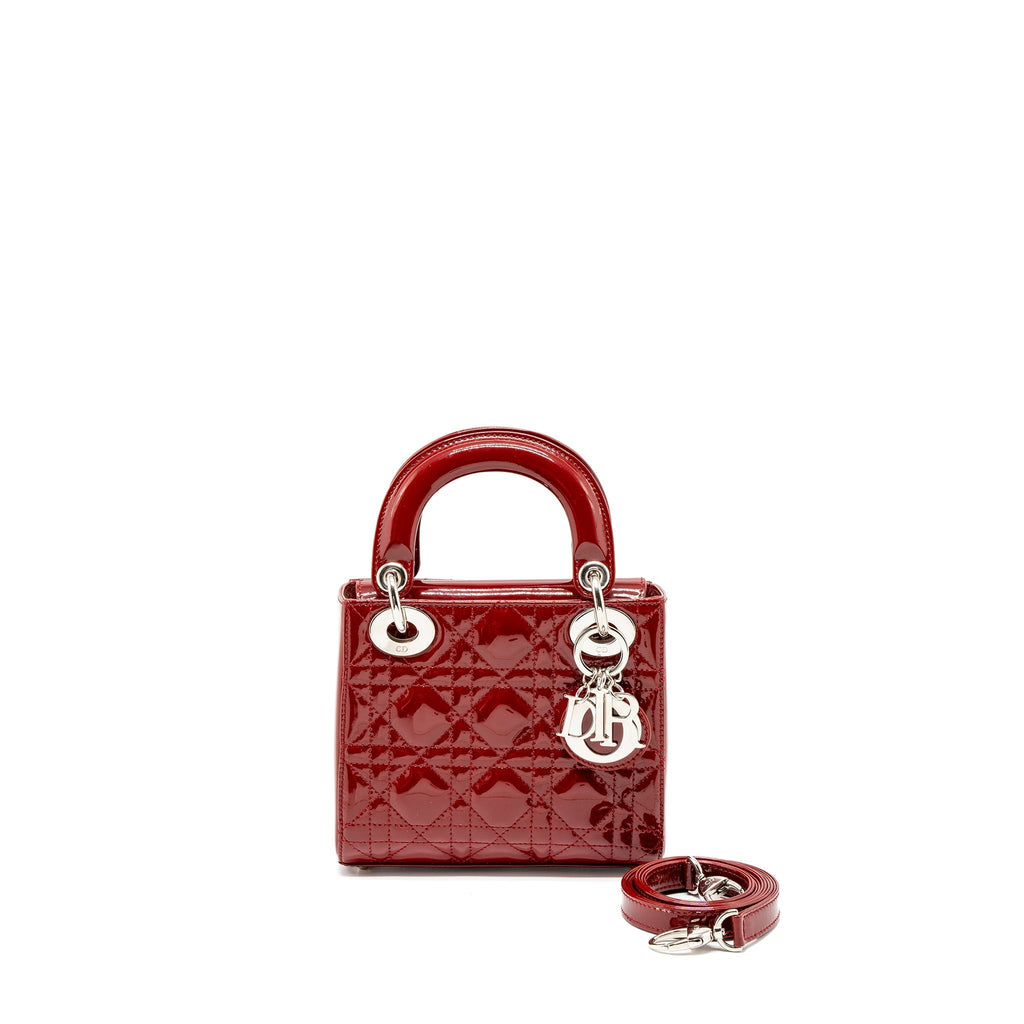 DIOR MINI LADY DIOR PATENT RED SHW