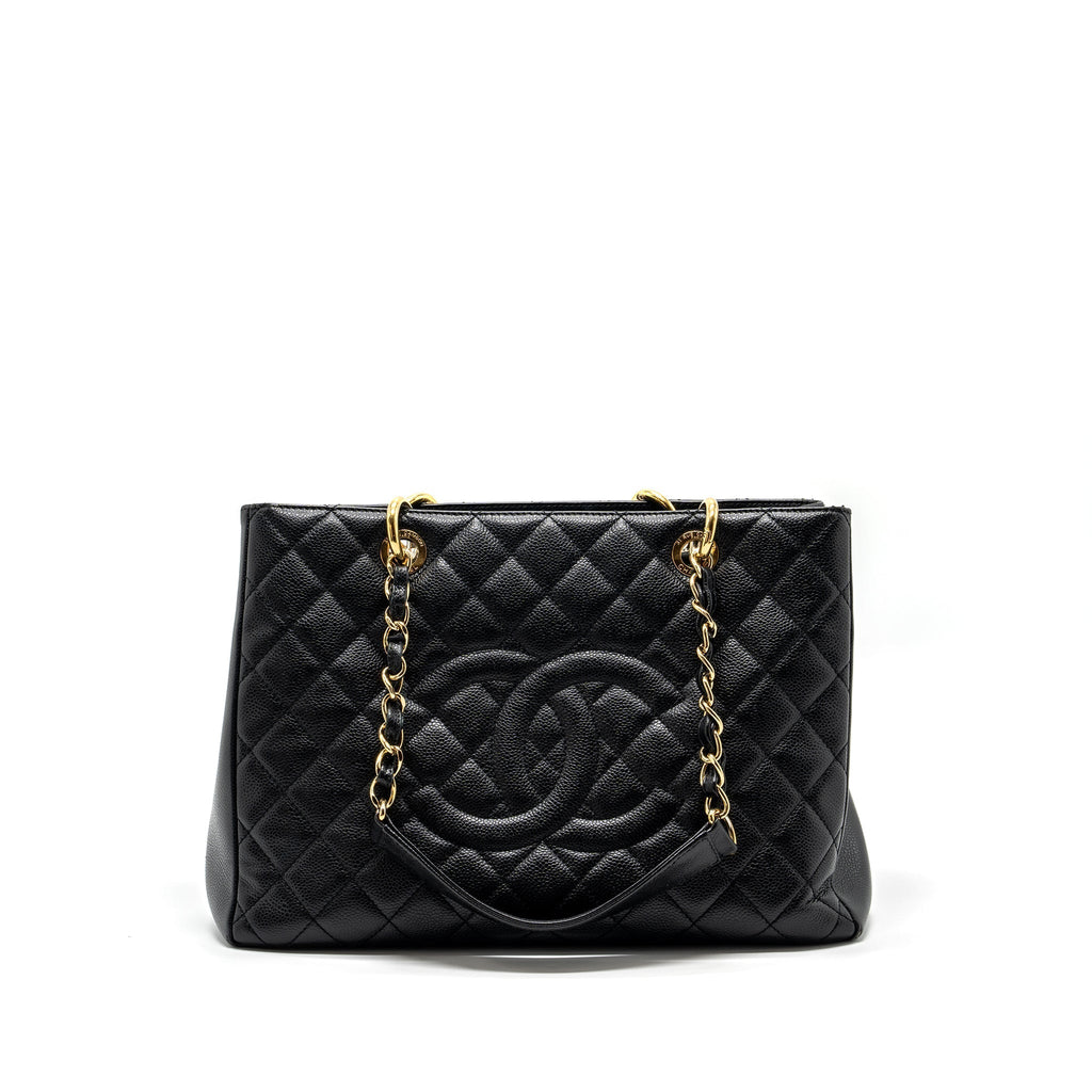 CHANEL GRAND SHOPPING TOTE BAG CAVIAR BLACK GHW
