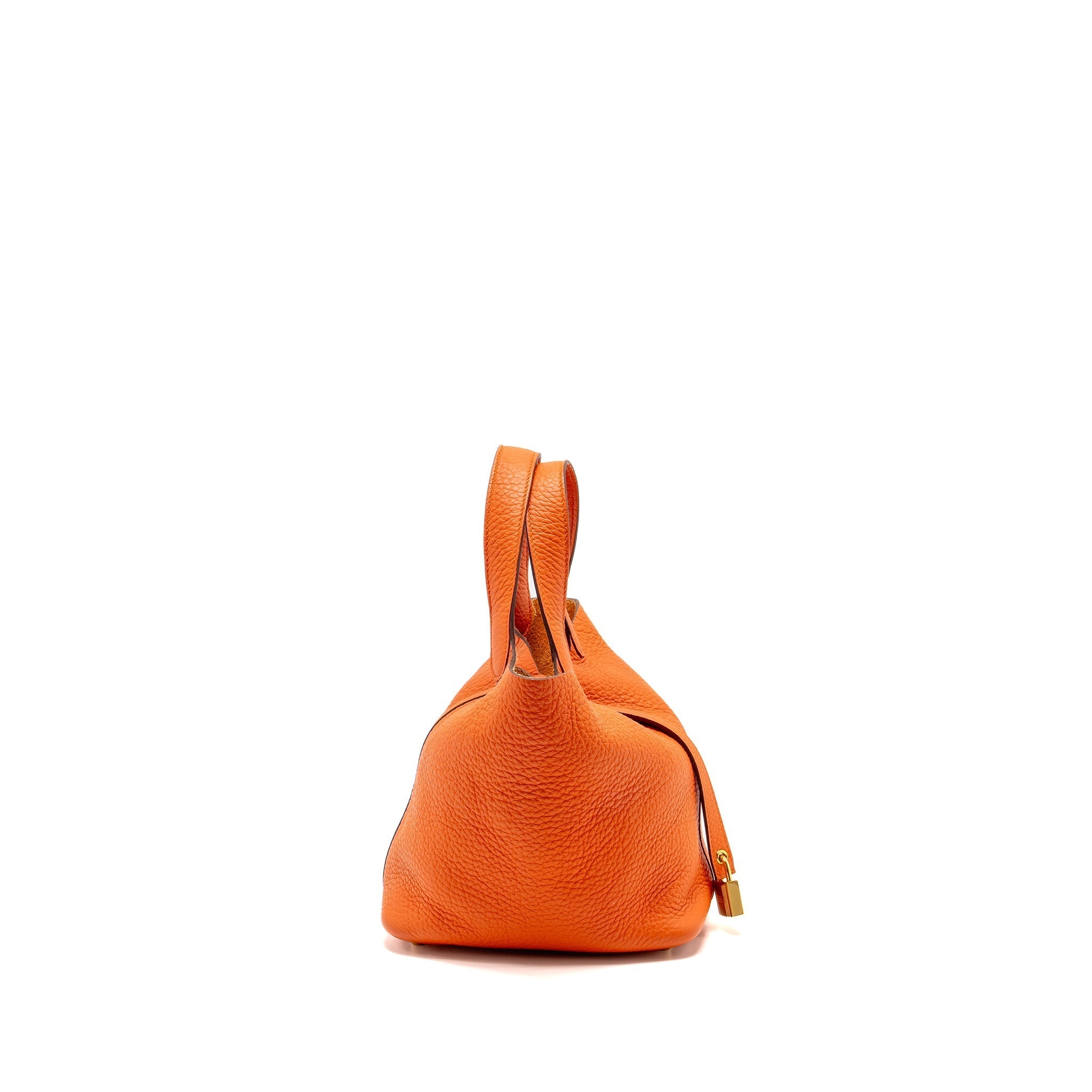 HERMES PICOTIN 18 LOCK BAG CLEMENCE ORANGE GHW