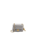 CHANEL PEARL CRUSH MINI SQUARE FLAP BAG LAMBSKIN LIGHT GREY GHW (MICROCHIP)