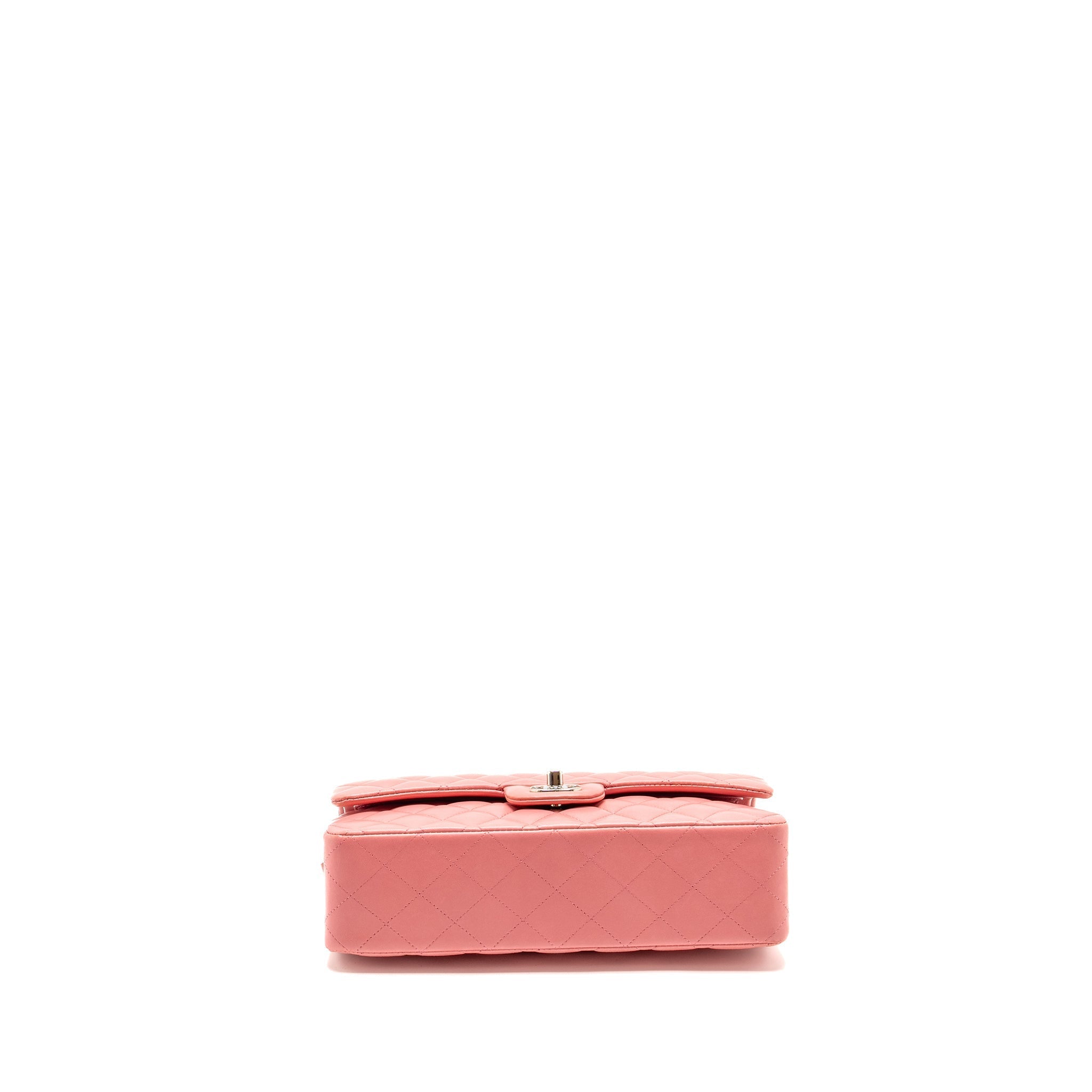 CHANEL MEDIUM CLASSIC DOUBLE FLAP BAG LAMBSKIN PINK SHW