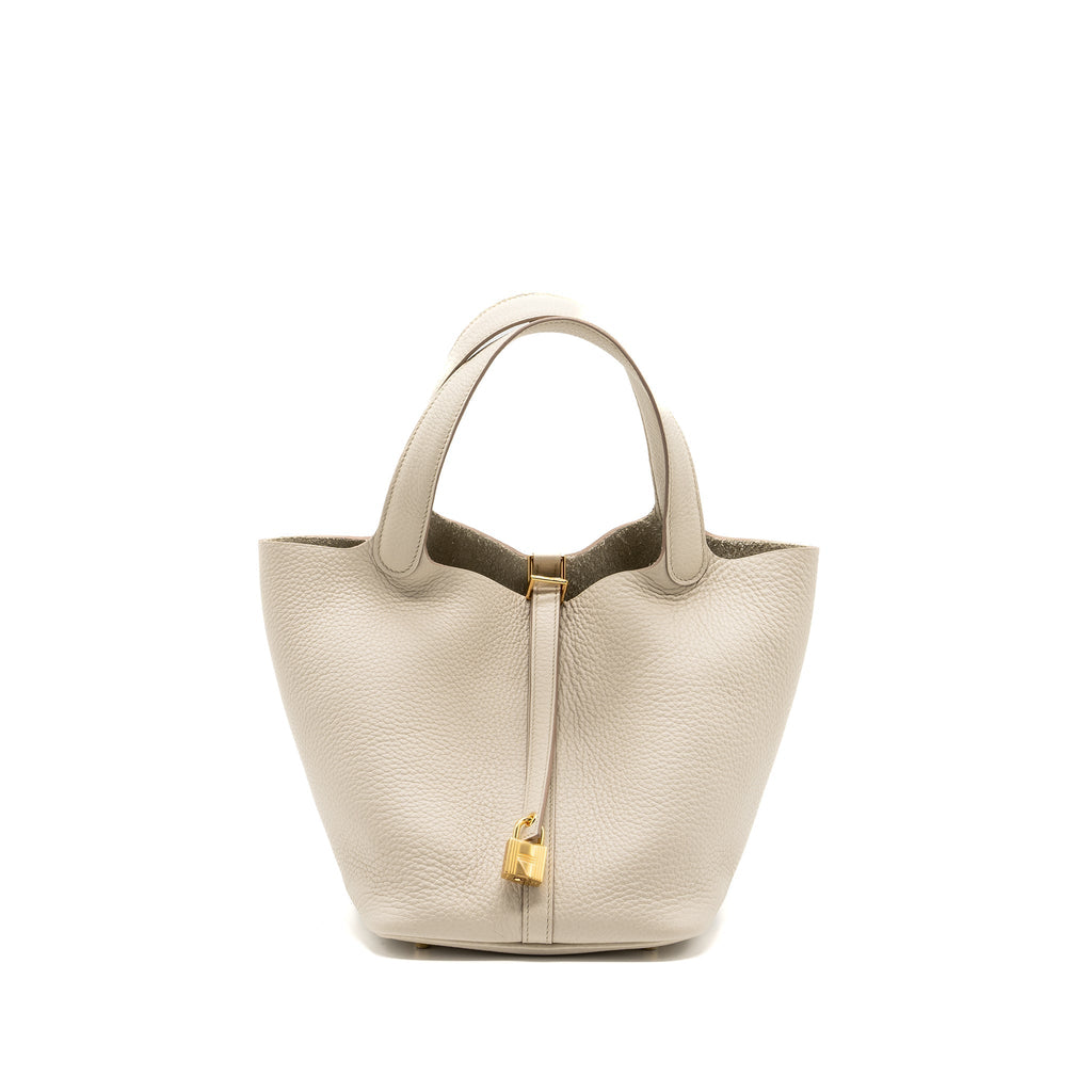 HERMES PICOTIN 22 LOCK BAG CLEMENCE BETON GHW