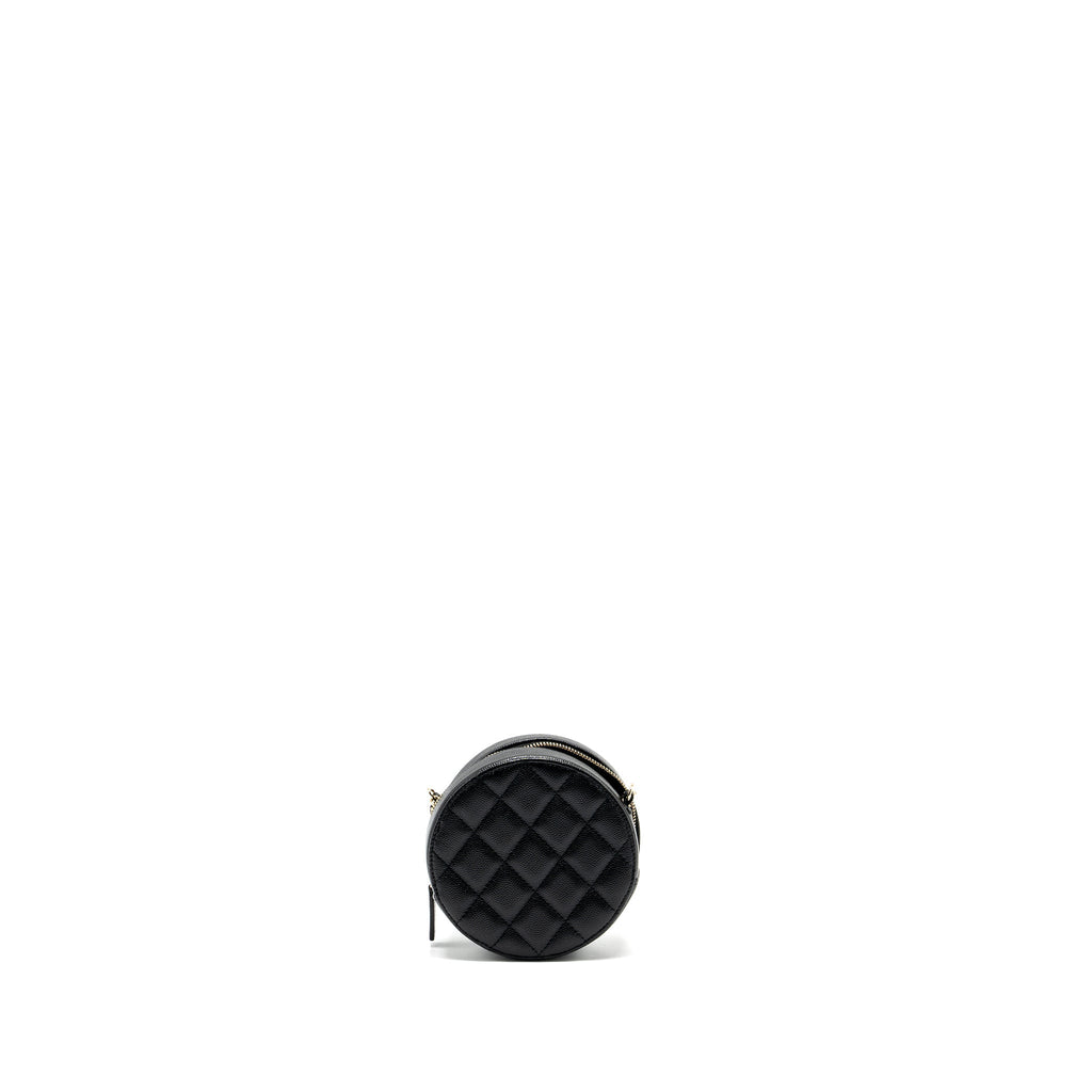 CHANEL ROUND CLUTCH WITH CHAIN CAVIAR BLACK LGHW