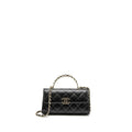 CHANEL 23P TOP HANDLE MINI FLAP BAG CAVIAR BLACK LGHW (MCROCHIP)