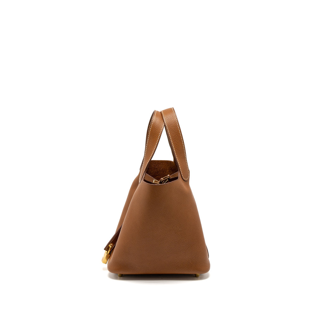 Hermes Picotin 18 Lock Bag Barenia Faubourg Gold GHW