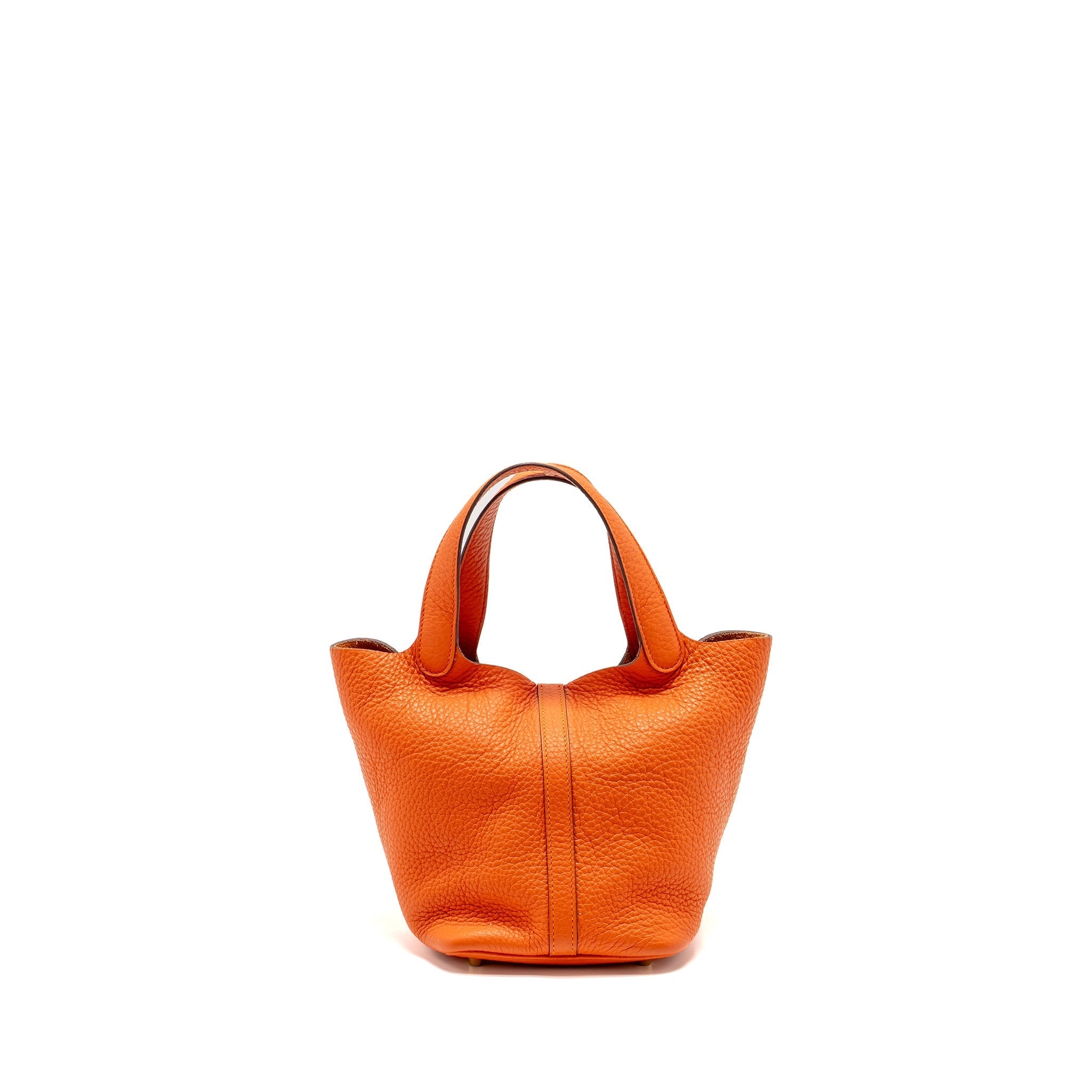 HERMES PICOTIN 18 LOCK BAG CLEMENCE ORANGE GHW