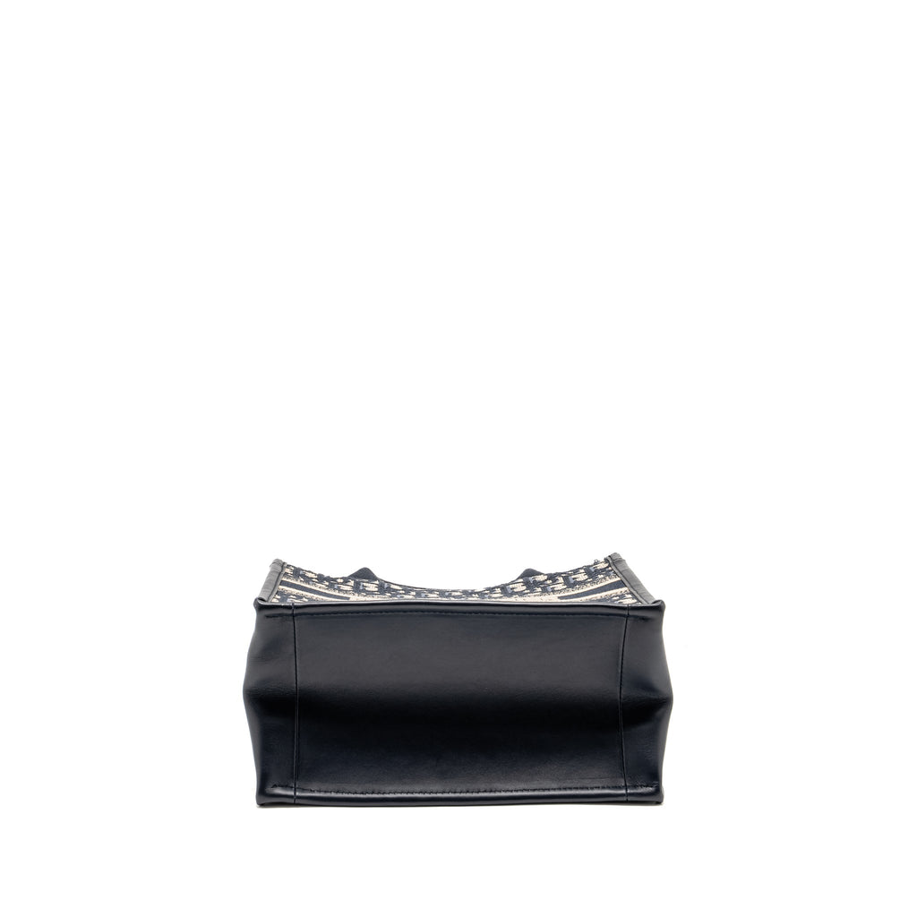 DIOR SMALL BOOK TOTE BLUE OBLIQUE EMBROIDERY/CALFSKIN GHW
