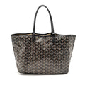 GOYARD SAINT LOUIS PM TOTE BAG GOYARDINE CANVAS / CALFSKIN BLACK SHW
