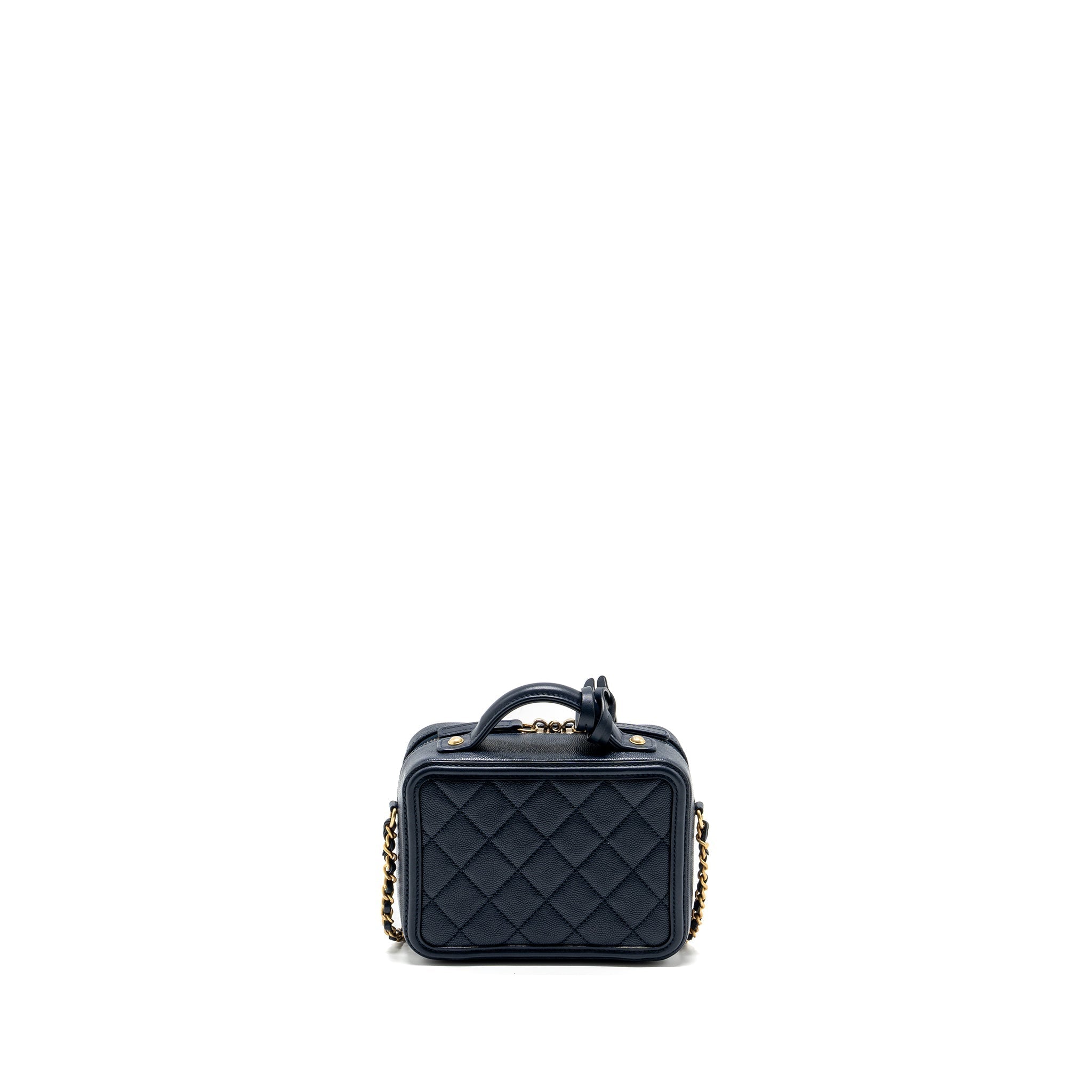 CHANEL MINI FILIGREE CAMERA BAG CAVIAR DARK BLUE GHW
