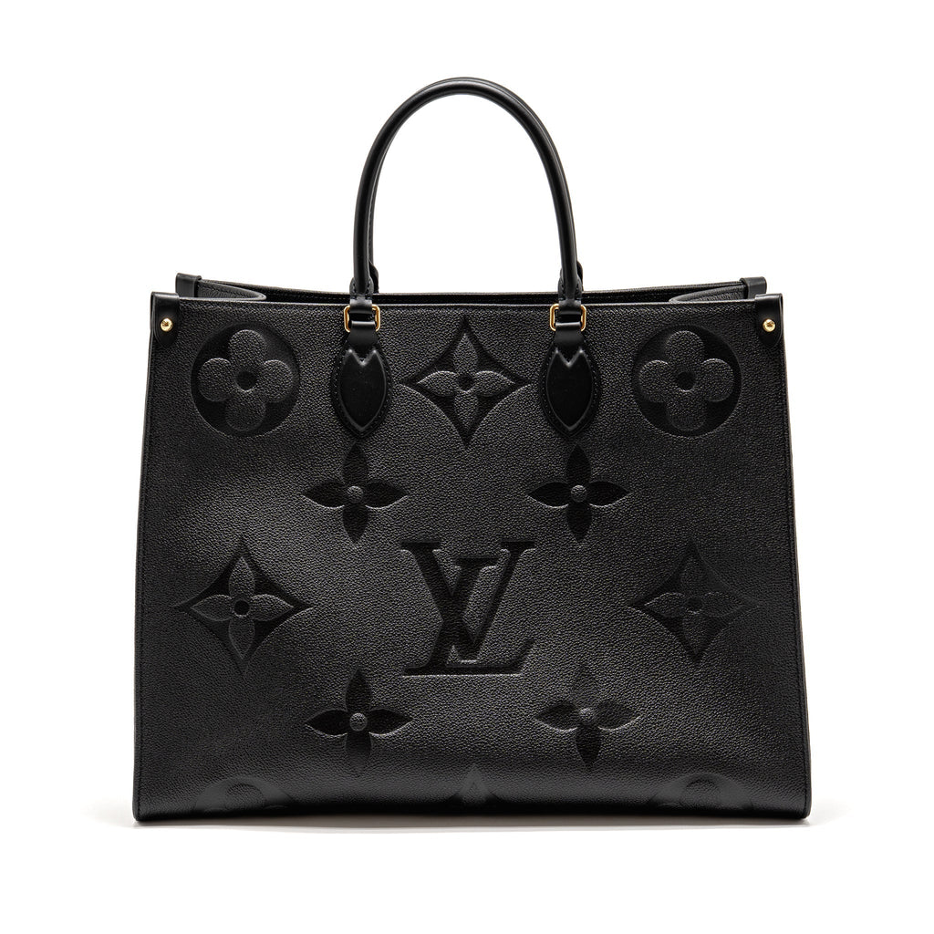 LOUIS VUITTON ONTHEGO GM MONOGRAM EMPREINTE LEATHER BLACK GHW
