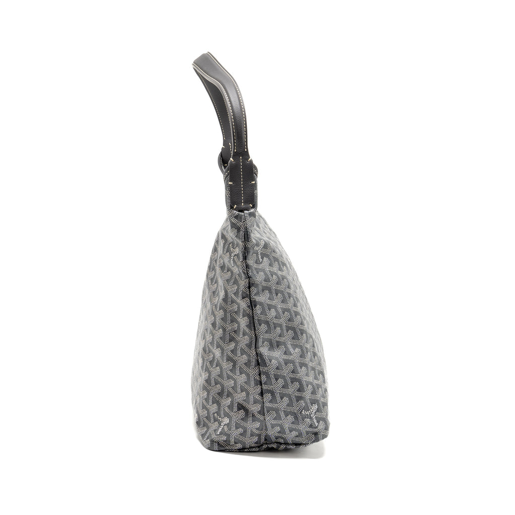 GOYARDBOHEME HOBO BAG GOYARDINE CANVAS/CALFSKIN GRIS SHW