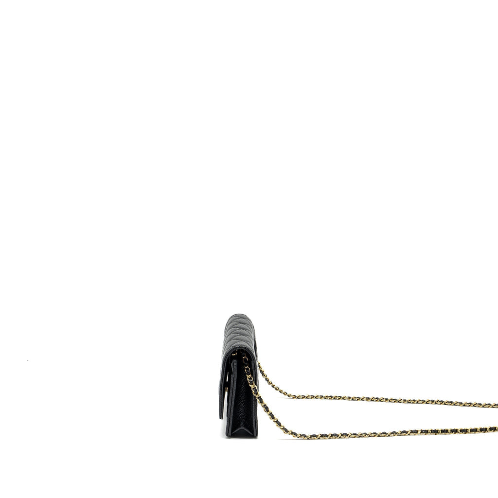 CHANEL CLASSIC WALLET ON CHAIN CAVIAR BLACK GHW(MICROCHIP)