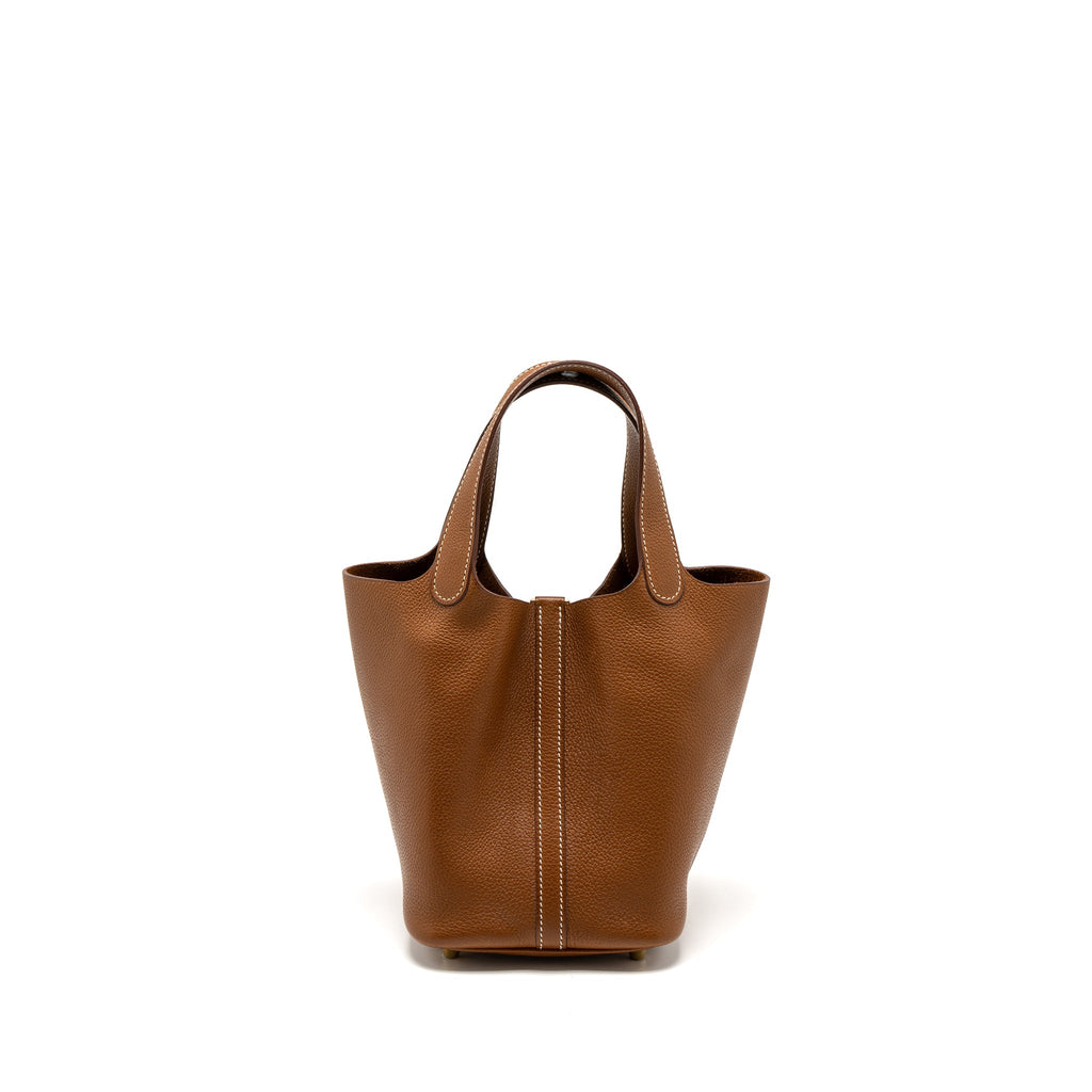 Hermes Picotin 18 Lock Bag Barenia Faubourg Gold GHW