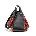 LOEWE HAMMOCK TARTAN BAG BLACK/RED TARTAN CALF/TEXTILE SHW