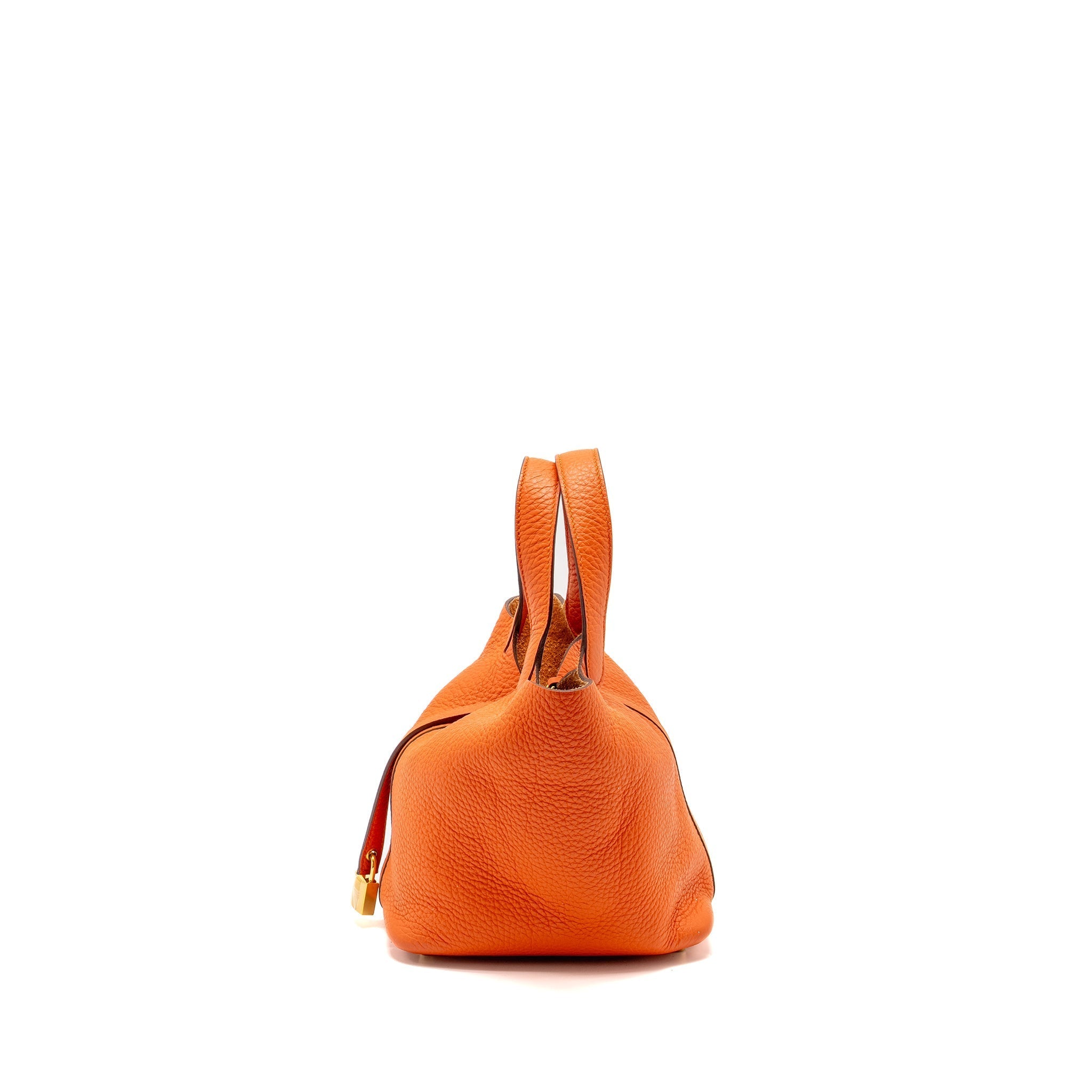 HERMES PICOTIN 18 LOCK BAG CLEMENCE ORANGE GHW