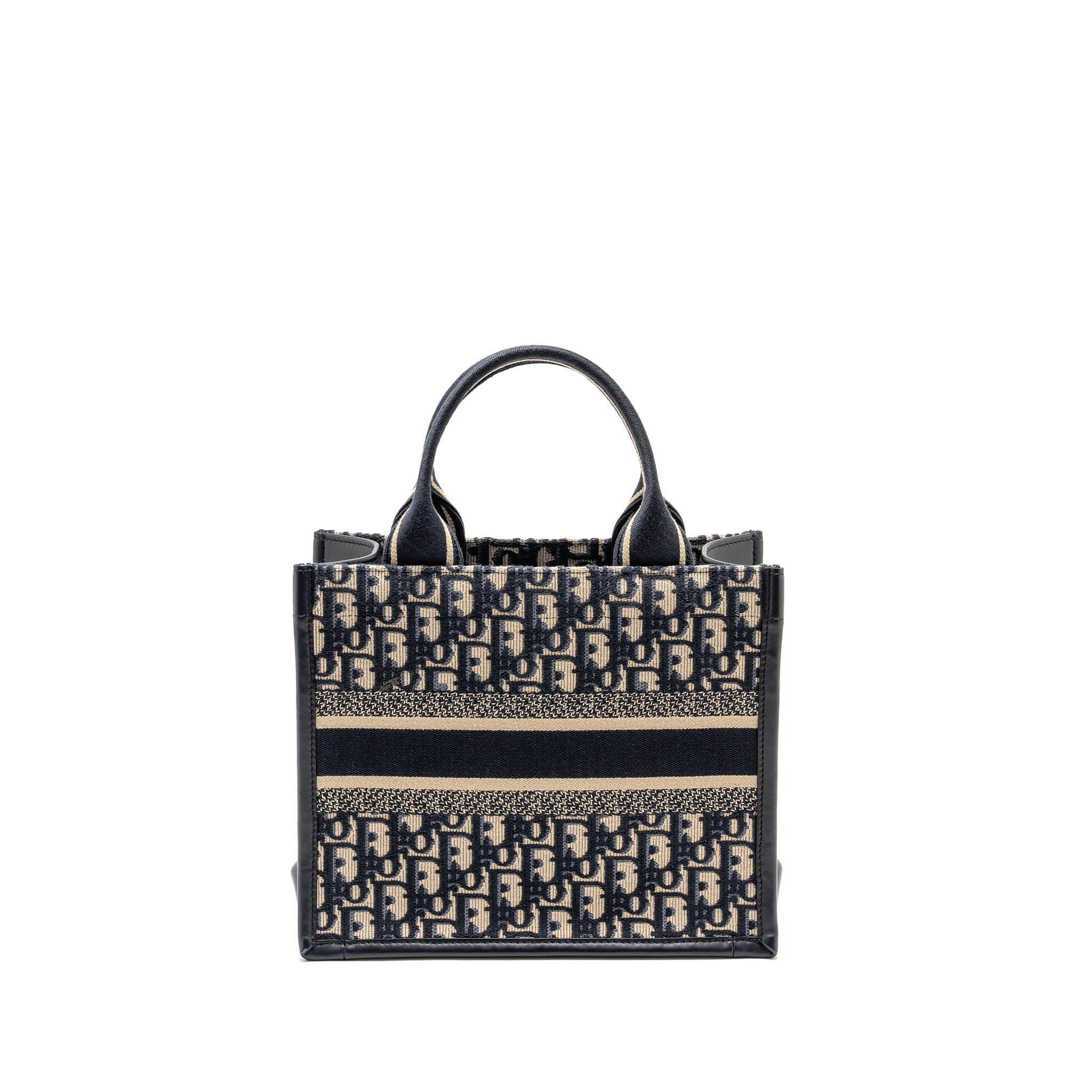 DIOR SMALL BOOK TOTE BLUE OBLIQUE EMBROIDERY/CALFSKIN GHW
